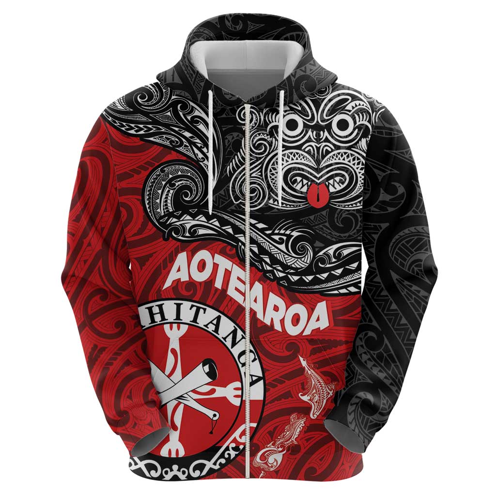 Maori Kotahitanga Hoodie Aotearoa Spirit with Maori Mask and Polynesian Art Tattoo LT03 - Polynesian Pride