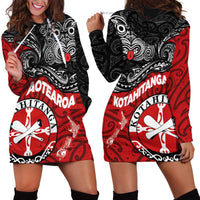Maori Kotahitanga Hoodie Dress Aotearoa Spirit with Maori Mask and Polynesian Art Tattoo LT03 - Polynesian Pride