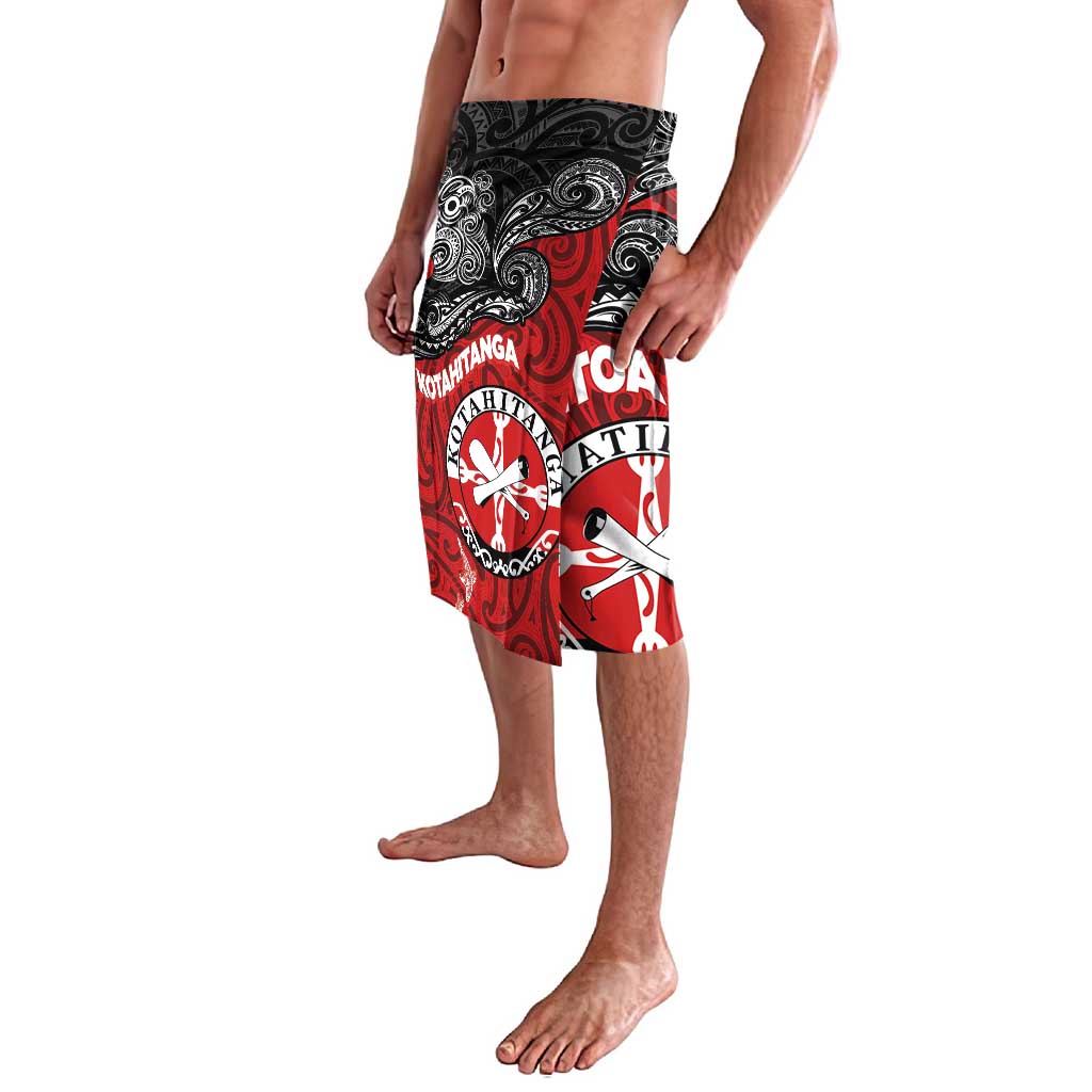 Maori Kotahitanga Lavalava Aotearoa Spirit with Maori Mask and Polynesian Art Tattoo LT03 - Polynesian Pride