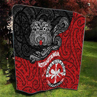 Maori Kotahitanga Quilt Aotearoa Spirit with Maori Mask and Polynesian Art Tattoo LT03 - Polynesian Pride