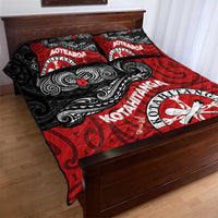 Maori Kotahitanga Quilt Bed Set Aotearoa Spirit with Maori Mask and Polynesian Art Tattoo LT03 - Polynesian Pride