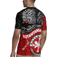Maori Kotahitanga Rugby Jersey Aotearoa Spirit with Maori Mask and Polynesian Art Tattoo LT03 - Polynesian Pride
