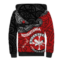Maori Kotahitanga Sherpa Hoodie Aotearoa Spirit with Maori Mask and Polynesian Art Tattoo LT03 - Polynesian Pride