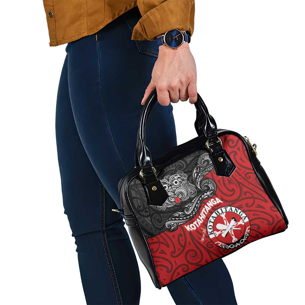 Maori Kotahitanga Shoulder Handbag Aotearoa Spirit with Maori Mask and Polynesian Art Tattoo LT03 - Polynesian Pride