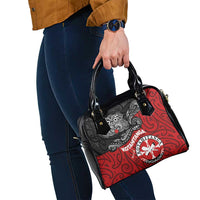 Maori Kotahitanga Shoulder Handbag Aotearoa Spirit with Maori Mask and Polynesian Art Tattoo LT03 - Polynesian Pride