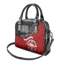 Maori Kotahitanga Shoulder Handbag Aotearoa Spirit with Maori Mask and Polynesian Art Tattoo LT03 - Polynesian Pride