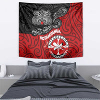 Maori Kotahitanga Tapestry Aotearoa Spirit with Maori Mask and Polynesian Art Tattoo LT03 - Polynesian Pride