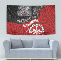 Maori Kotahitanga Tapestry Aotearoa Spirit with Maori Mask and Polynesian Art Tattoo LT03 - Polynesian Pride