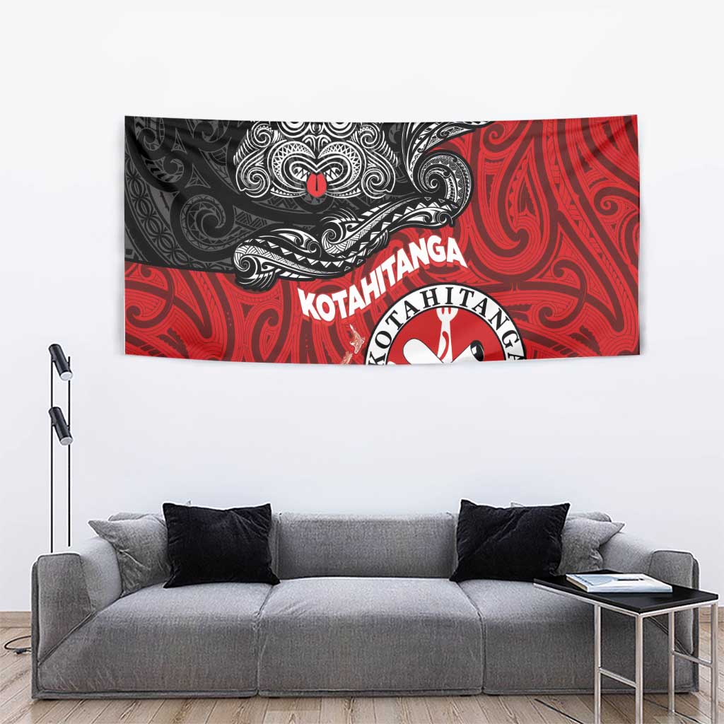 Maori Kotahitanga Tapestry Aotearoa Spirit with Maori Mask and Polynesian Art Tattoo LT03 - Polynesian Pride