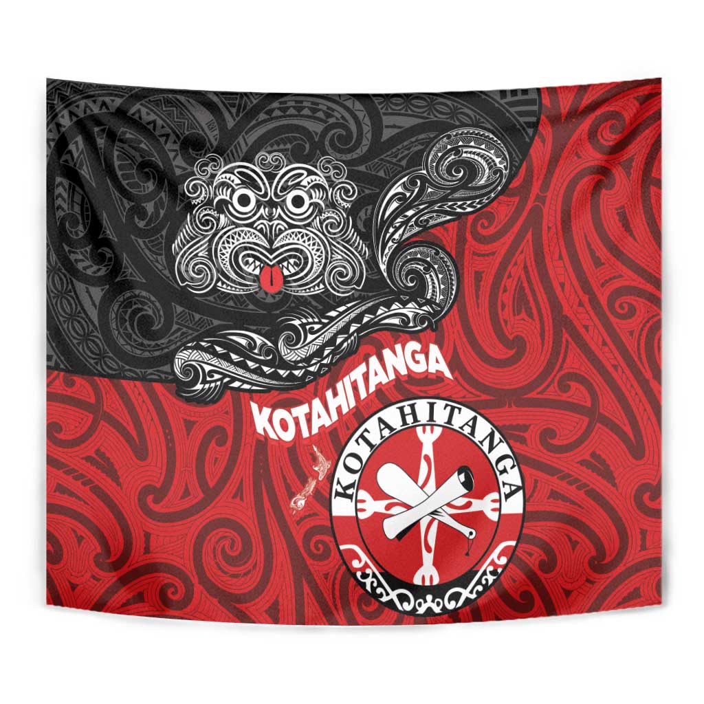 Maori Kotahitanga Tapestry Aotearoa Spirit with Maori Mask and Polynesian Art Tattoo LT03 - Polynesian Pride