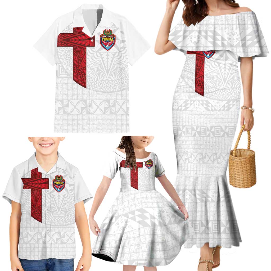 Custom Tonga Ngatu Art Rugby Mate Ma'a Family Matching Mermaid Dress and Hawaiian Shirt - Polynesian Pride