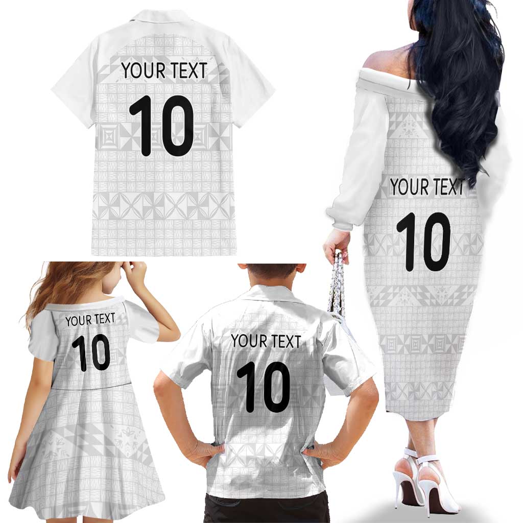 Custom Tonga Ngatu Art Rugby Mate Ma'a Family Matching Off The Shoulder Long Sleeve Dress and Hawaiian Shirt LT03 - Polynesian Pride