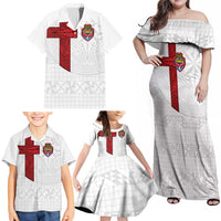 Custom Tonga Ngatu Art Rugby Mate Ma'a Family Matching Off Shoulder Maxi Dress and Hawaiian Shirt LT03 - Polynesian Pride