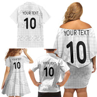 Custom Tonga Ngatu Art Rugby Mate Ma'a Family Matching Off Shoulder Short Dress and Hawaiian Shirt LT03 - Polynesian Pride