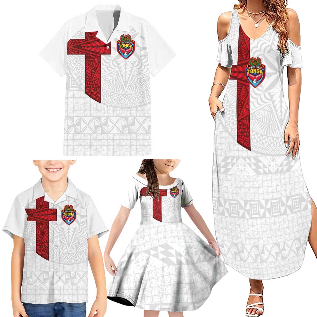 Custom Tonga Ngatu Art Rugby Mate Ma'a Family Matching Summer Maxi Dress and Hawaiian Shirt LT03 - Polynesian Pride