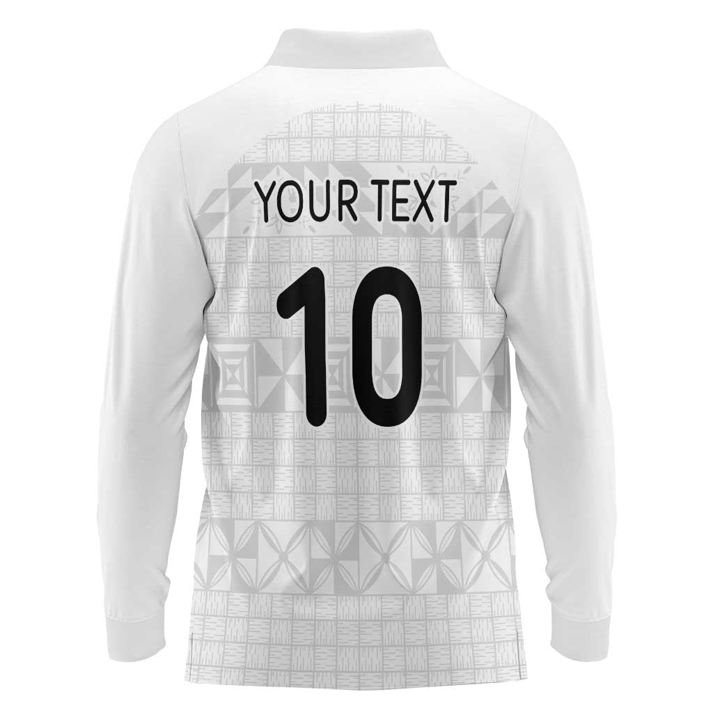 Custom Tonga Ngatu Art Rugby Mate Ma'a Long Sleeve Polo Shirt LT03 - Polynesian Pride