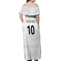 Custom Tonga Ngatu Art Rugby Mate Ma'a Off Shoulder Maxi Dress LT03 - Polynesian Pride