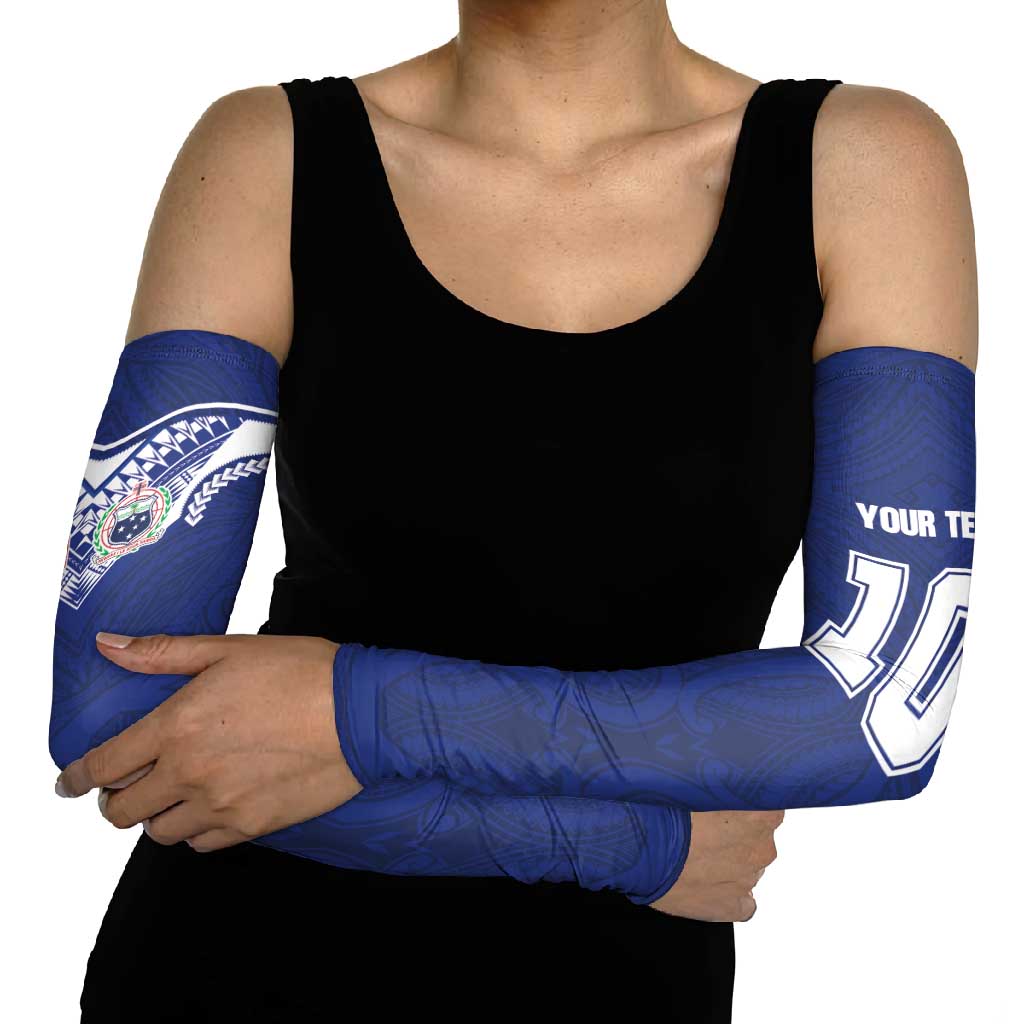 Custom Samoa Rugby Arm Sleeves Pacific Motifs - Polynesian Pride