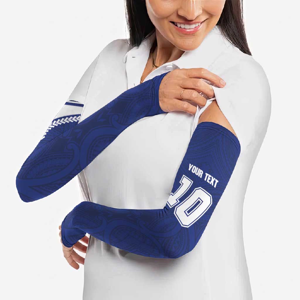 Custom Samoa Rugby Arm Sleeves Pacific Motifs - Polynesian Pride