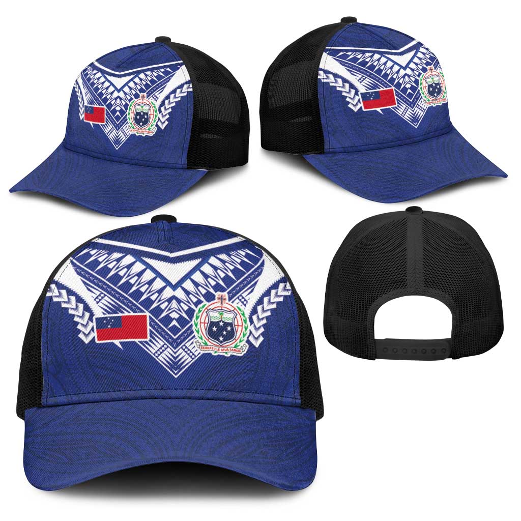 Samoa Rugby Baseball Net Cap Pacific Motifs - Polynesian Pride