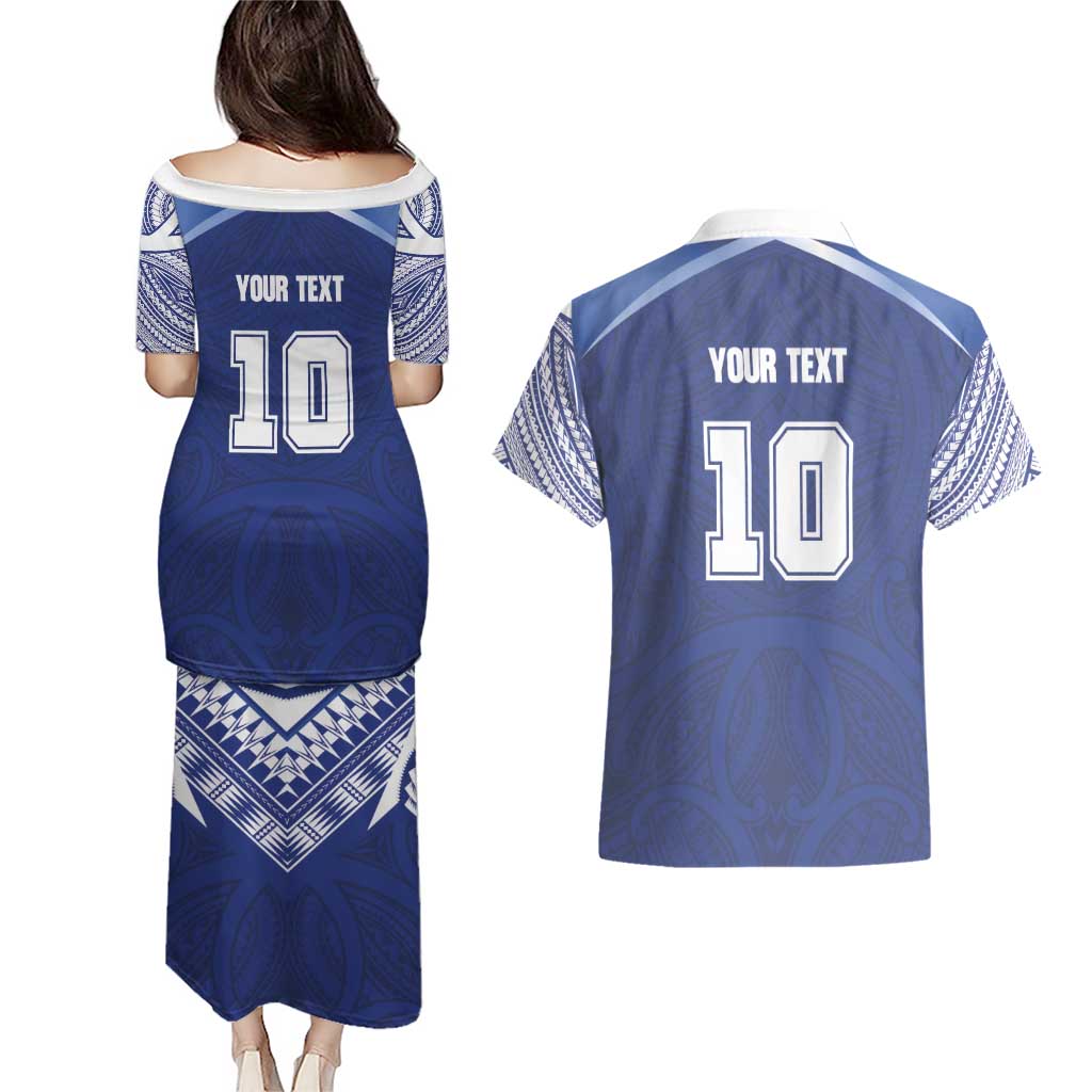 Custom Samoa Rugby Couples Matching Puletasi and Hawaiian Shirt Pacific Motifs - Polynesian Pride