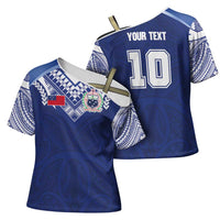Custom Samoa Rugby Cross Shoulder Shirt Pacific Motifs - Polynesian Pride