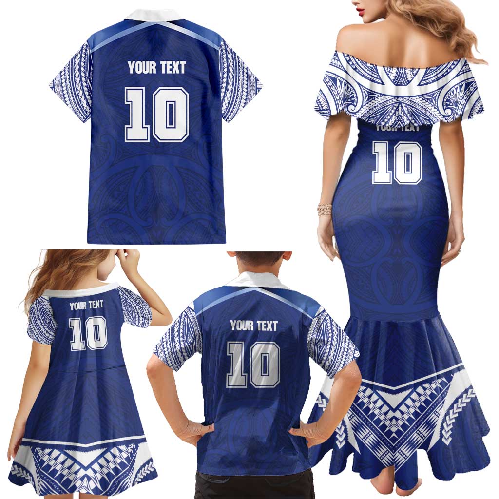 Custom Samoa Rugby Family Matching Mermaid Dress and Hawaiian Shirt Pacific Motifs LT03 - Polynesian Pride