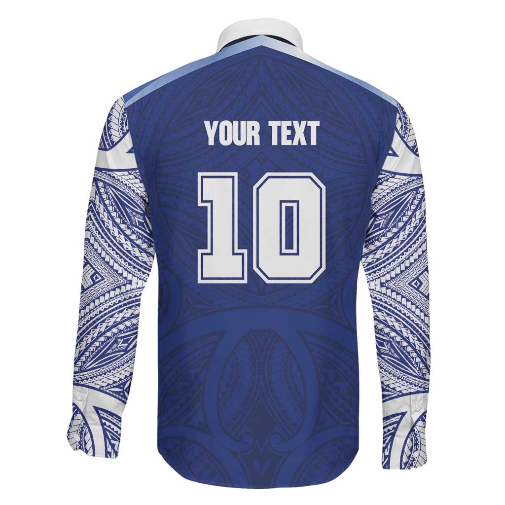 Custom Samoa Rugby Family Matching Off The Shoulder Long Sleeve Dress and Hawaiian Shirt Pacific Motifs LT03 - Polynesian Pride