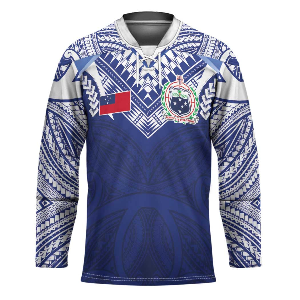 Custom Samoa Rugby Hockey Jersey Pacific Motifs - Polynesian Pride