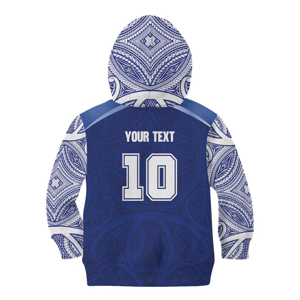 Custom Samoa Rugby Kid Hoodie Pacific Motifs - Polynesian Pride