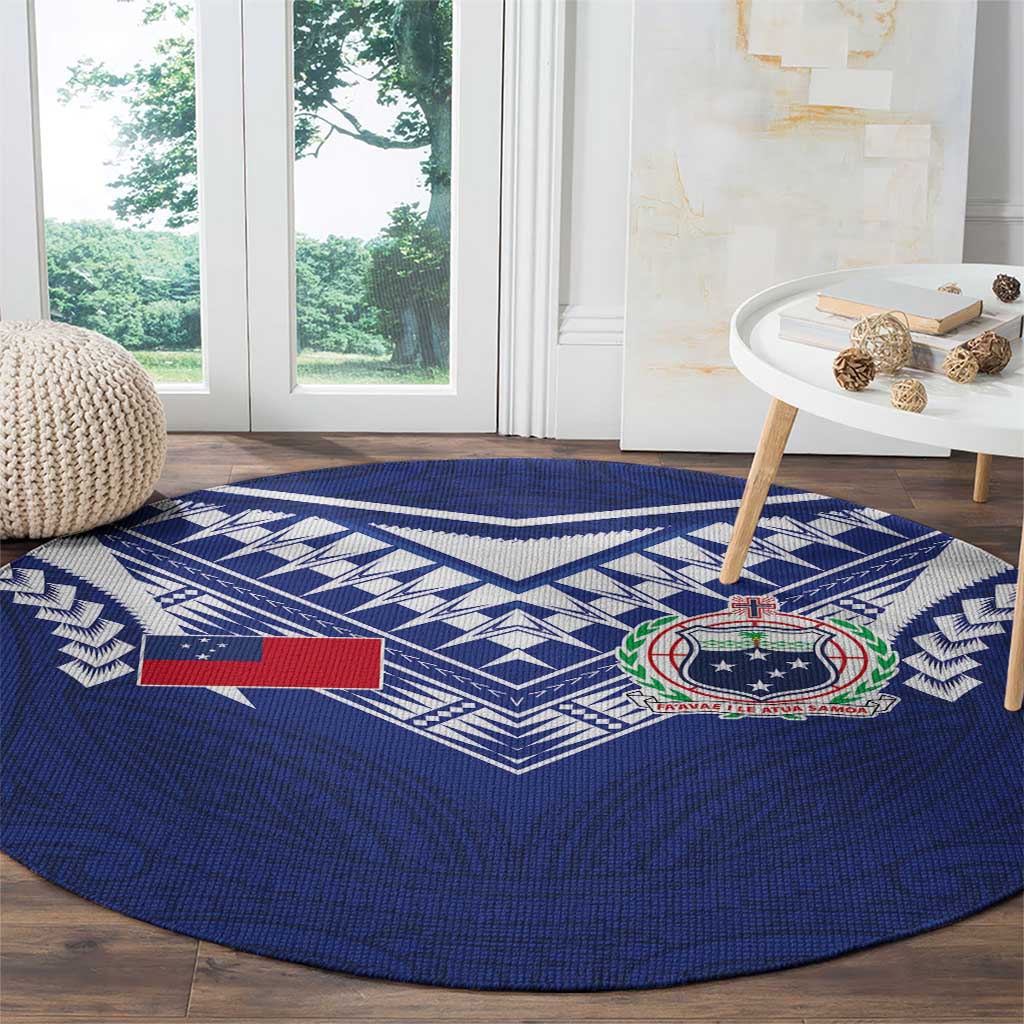 Samoa Rugby Round Carpet Pacific Motifs - Polynesian Pride