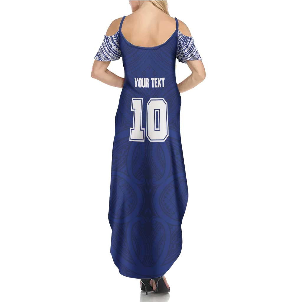 Custom Samoa Rugby Summer Maxi Dress Pacific Motifs - Polynesian Pride