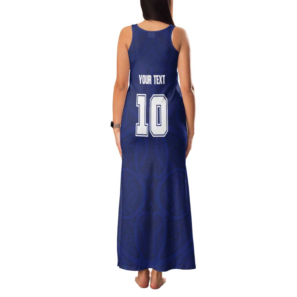 Custom Samoa Rugby Tank Maxi Dress Pacific Motifs - Polynesian Pride