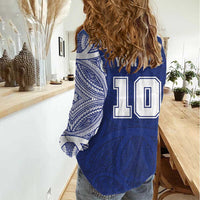 Custom Samoa Rugby Women Casual Shirt Pacific Motifs - Polynesian Pride