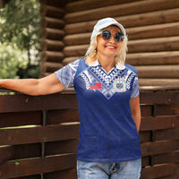 Custom Samoa Rugby Women Polo Shirt Pacific Motifs - Polynesian Pride