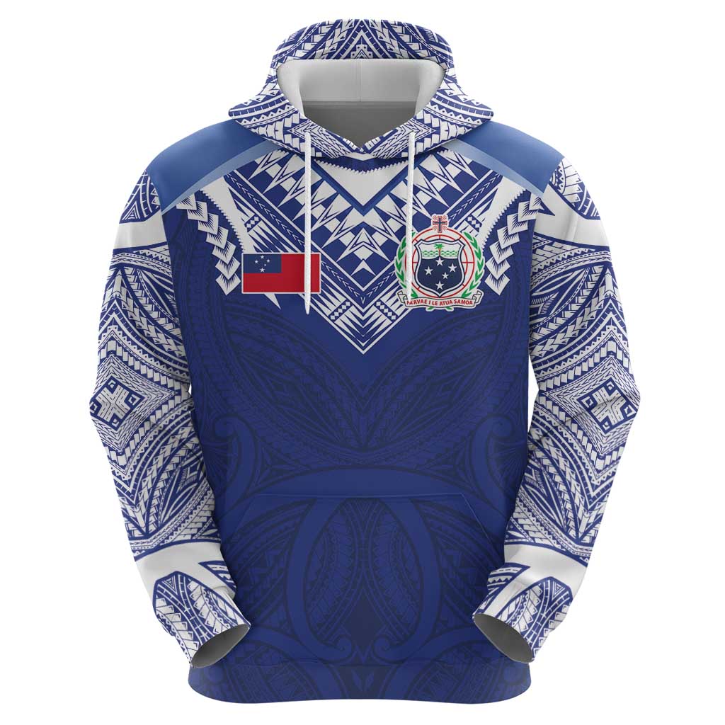 Custom Samoa Rugby Zip Hoodie Pacific Motifs - Polynesian Pride