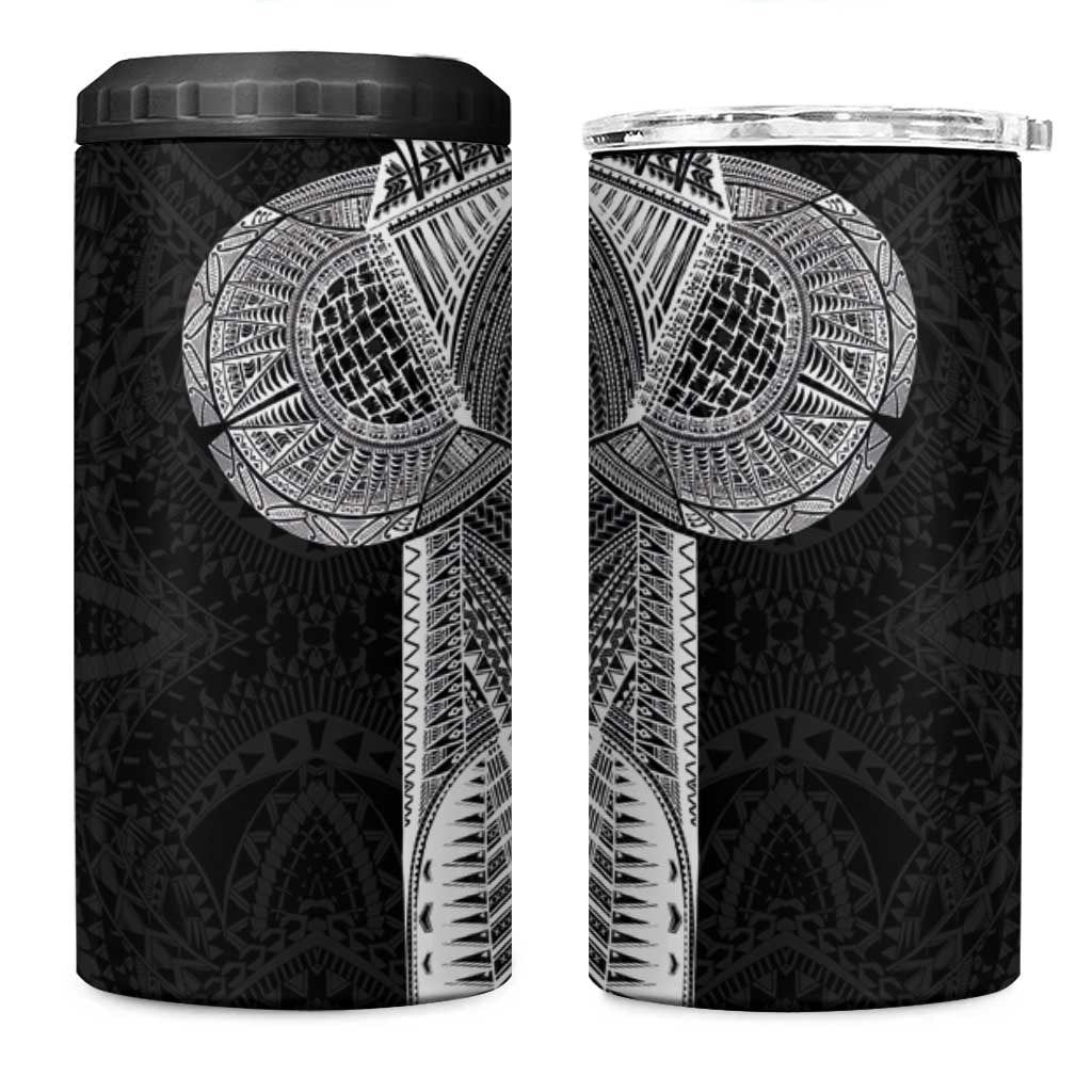 Samoan Tatau 4 in 1 Can Cooler Tumbler Art Tribal Traditional Tattoos LT03 One Size: 16 oz Black - Polynesian Pride