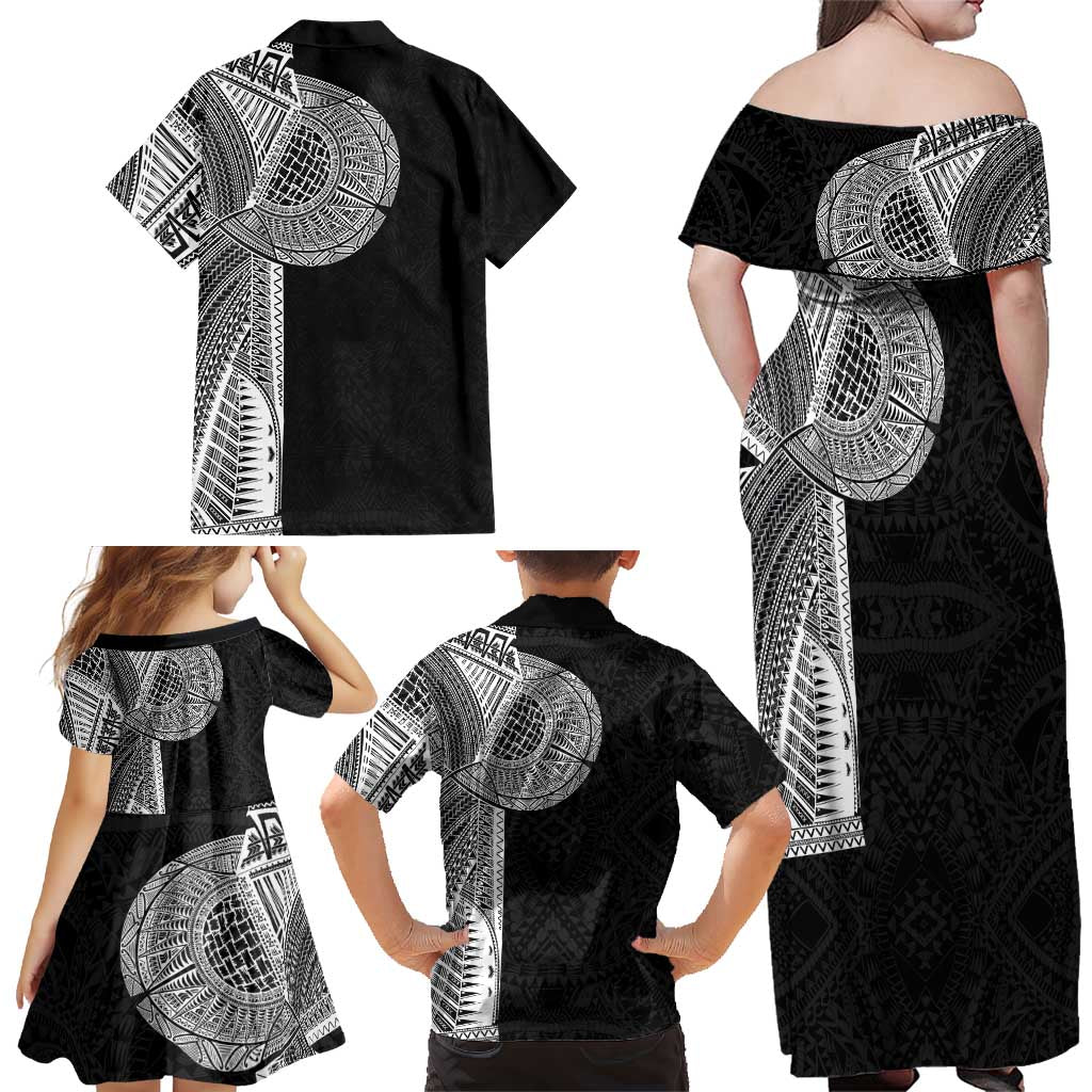 Samoan Tatau Family Matching Off Shoulder Maxi Dress and Hawaiian Shirt Art Tribal Traditional Tattoos LT03 - Polynesian Pride