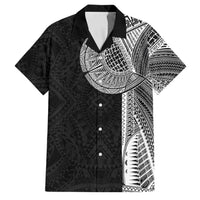 Samoan Tatau Family Matching Puletasi and Hawaiian Shirt Art Tribal Traditional Tattoos LT03 Dad's Shirt - Short Sleeve Black - Polynesian Pride