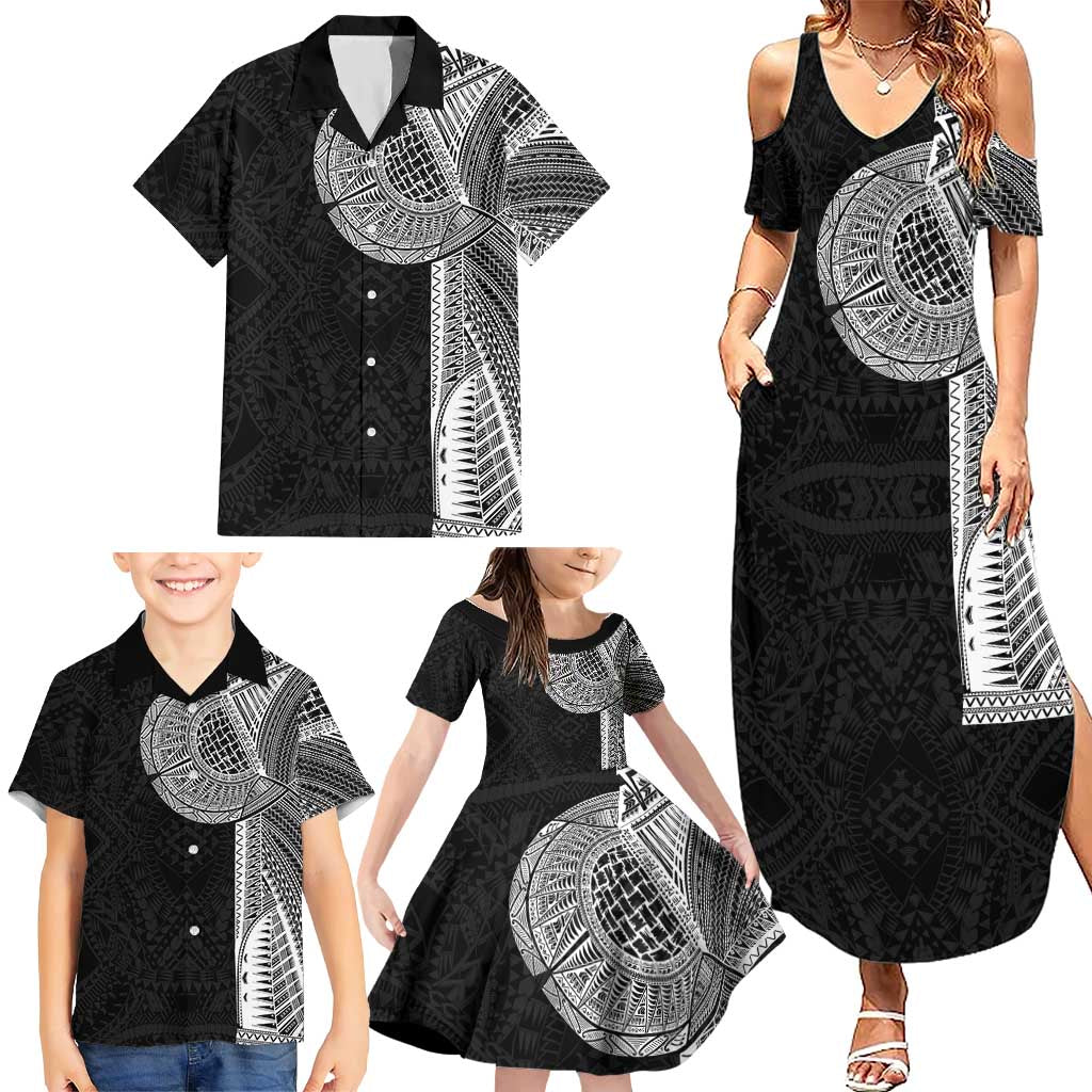 Samoan Tatau Family Matching Summer Maxi Dress and Hawaiian Shirt Art Tribal Traditional Tattoos - Polynesian Pride
