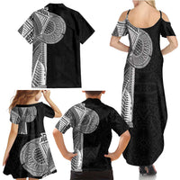 Samoan Tatau Family Matching Summer Maxi Dress and Hawaiian Shirt Art Tribal Traditional Tattoos LT03 - Polynesian Pride