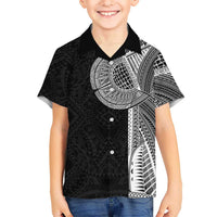 Samoan Tatau Family Matching Summer Maxi Dress and Hawaiian Shirt Art Tribal Traditional Tattoos LT03 Son's Shirt Black - Polynesian Pride