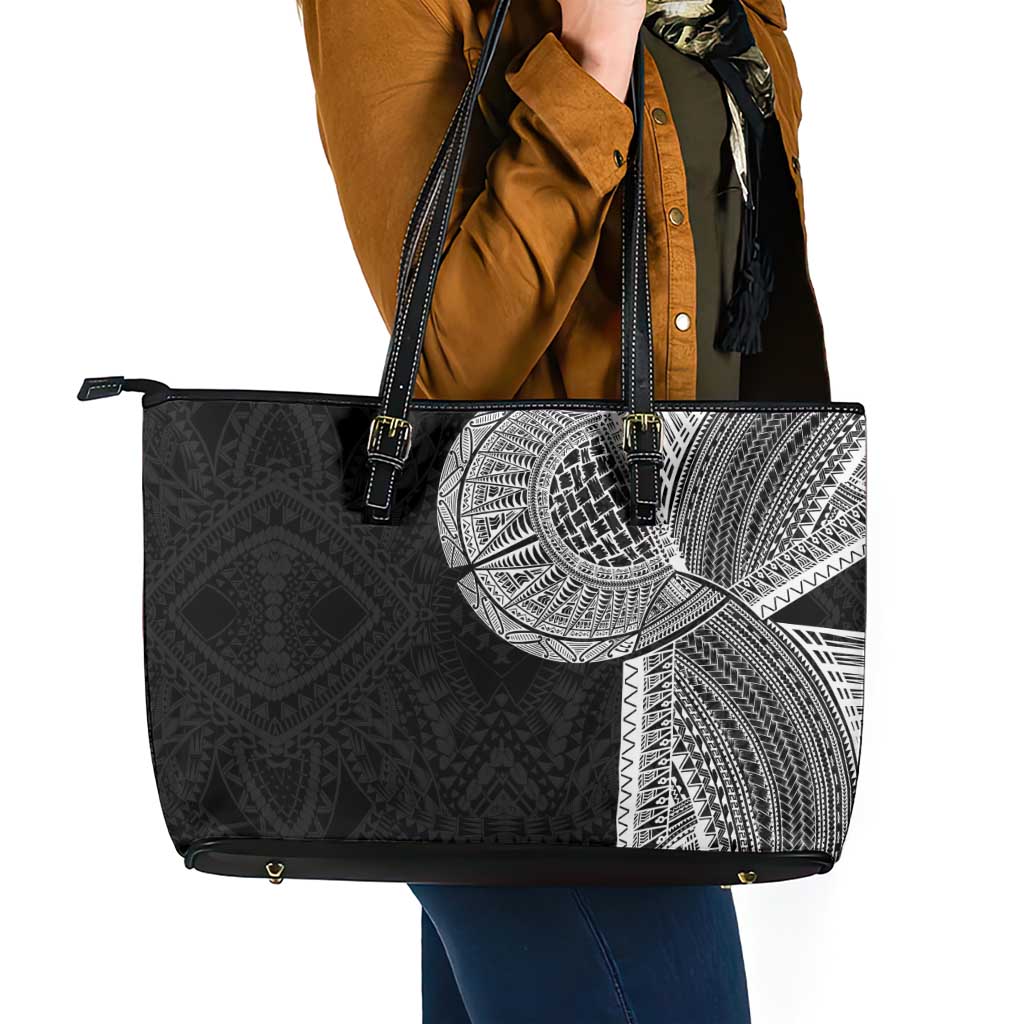 Samoan Tatau Leather Tote Bag Art Tribal Traditional Tattoos LT03 - Polynesian Pride