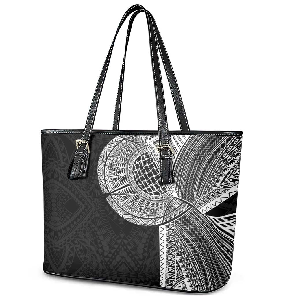 Samoan Tatau Leather Tote Bag Art Tribal Traditional Tattoos LT03 - Polynesian Pride