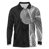 Samoan Tatau Long Sleeve Polo Shirt Art Tribal Traditional Tattoos LT03 Black - Polynesian Pride