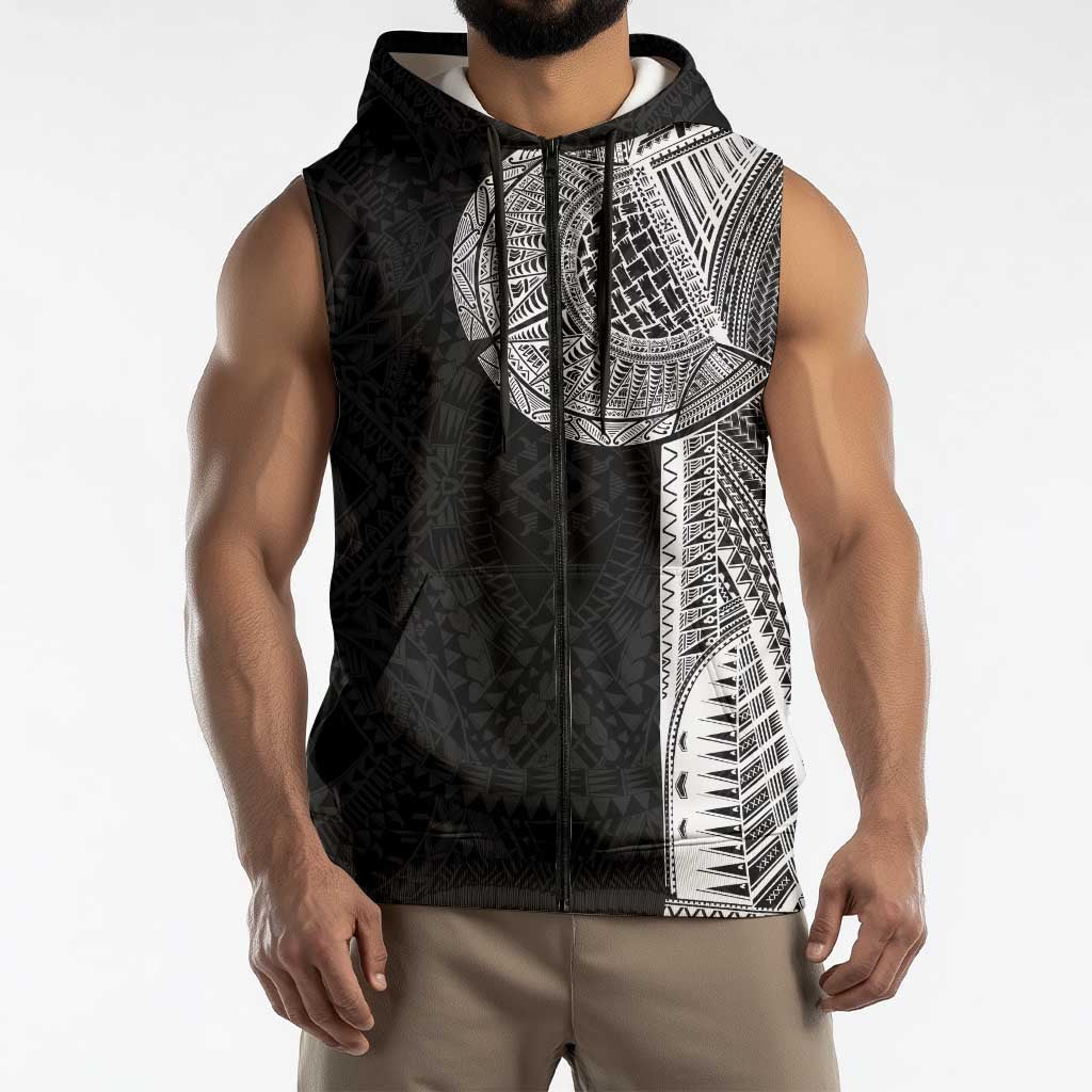 Samoan Tatau Sleeveless Zip Hoodie Art Tribal Traditional Tattoos LT03 - Polynesian Pride