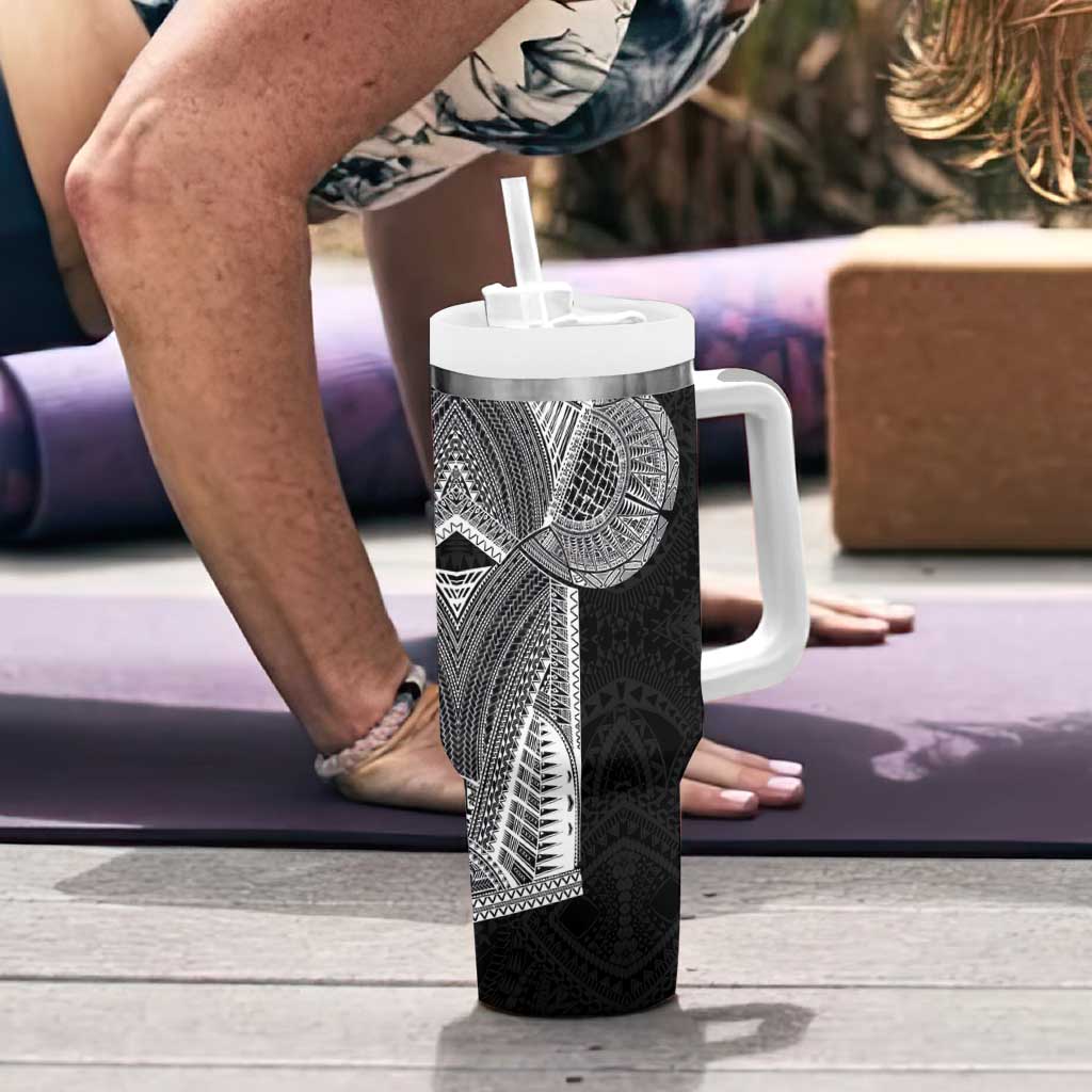 Samoan Tatau Tumbler With Handle Art Tribal Traditional Tattoos - Polynesian Pride