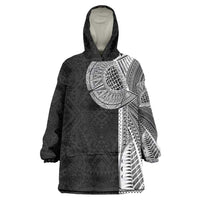 Samoan Tatau Wearable Blanket Hoodie Art Tribal Traditional Tattoos LT03 One Size Black - Polynesian Pride