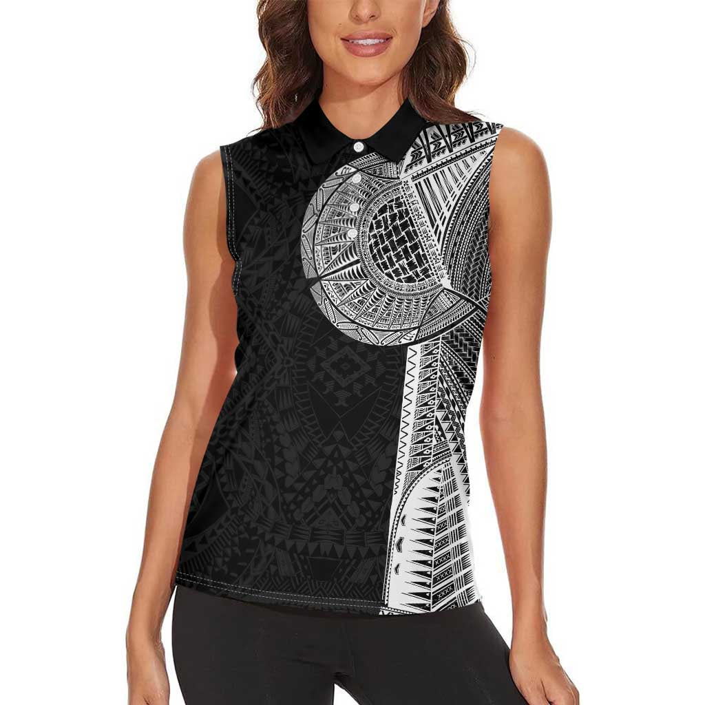 Samoan Tatau Women Sleeveless Polo Shirt Art Tribal Traditional Tattoos LT03 - Polynesian Pride