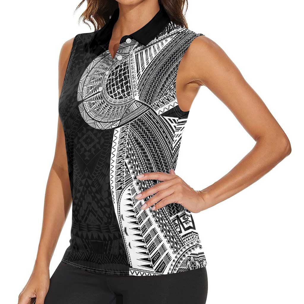 Samoan Tatau Women Sleeveless Polo Shirt Art Tribal Traditional Tattoos LT03 - Polynesian Pride